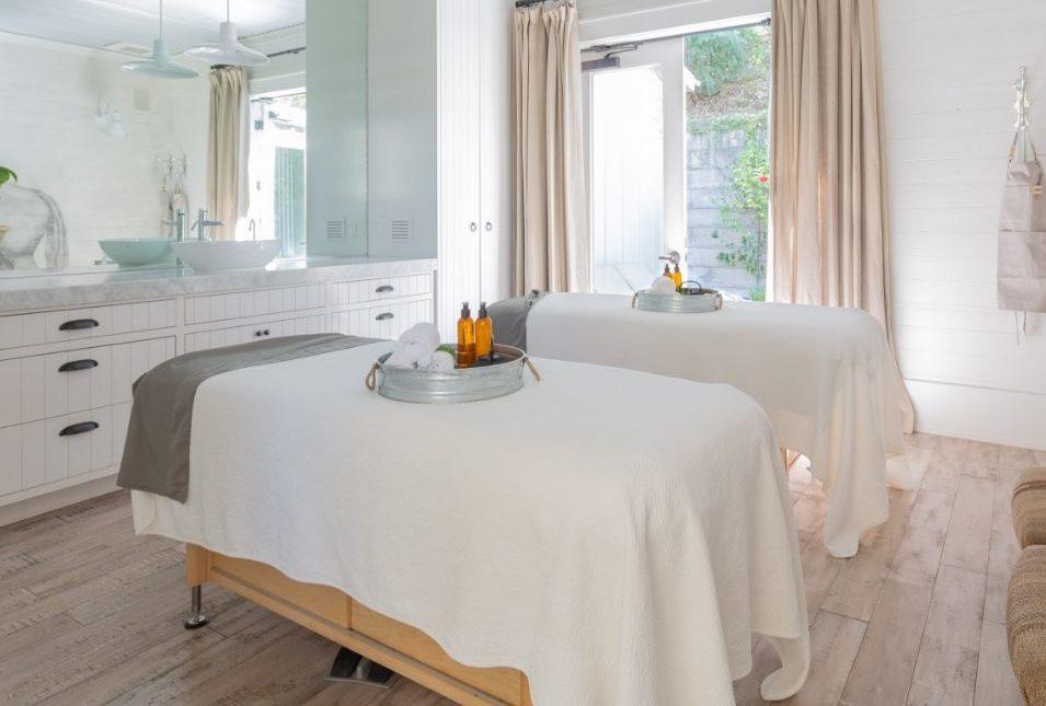 Couple's massage suite at the Wellness Barn at the Farmhouse Inn