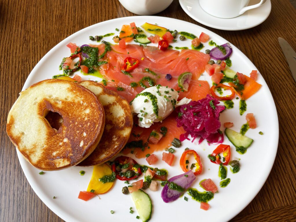 Bagel with smoked salmon from Piadina at Hotel San Luis Obispo