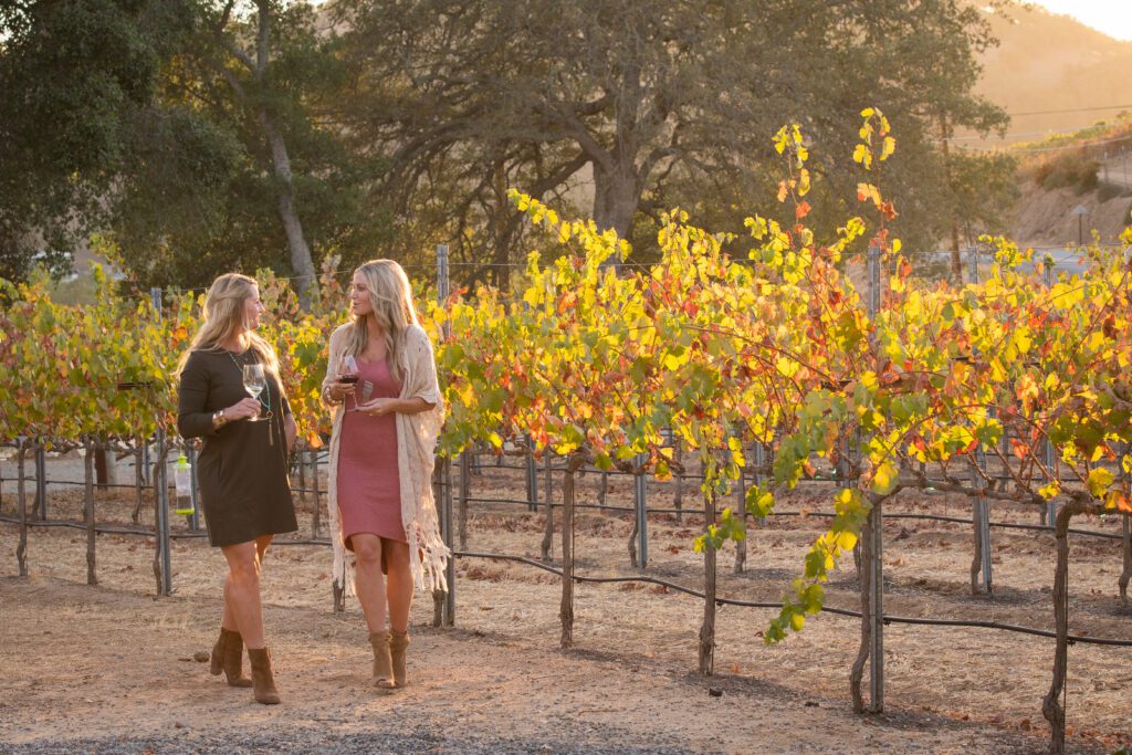 Wine tasting in the vineyards at Lone Madrone in Paso Robles