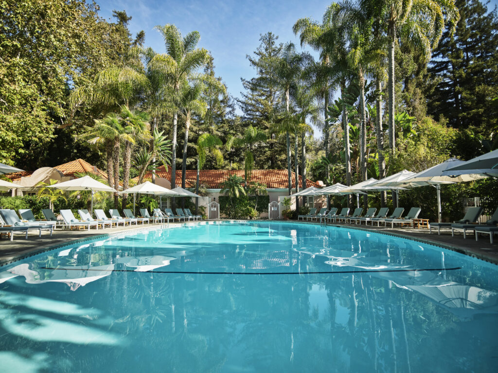 oval swimming pool at Hotel Bel-Air