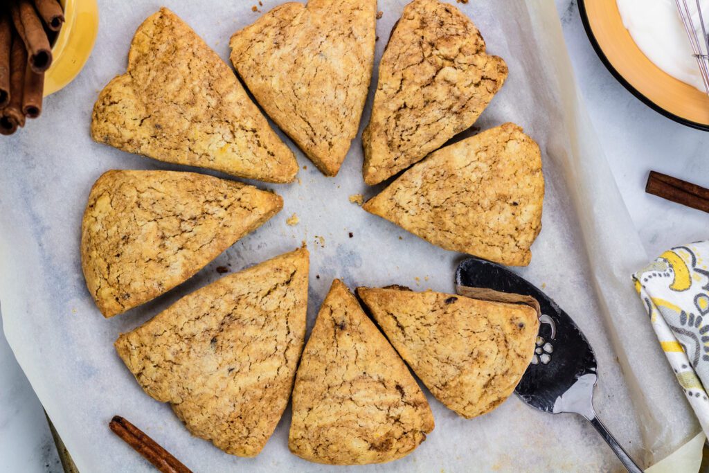 Bake the scones for 11 to 15 minutes, or until browned.