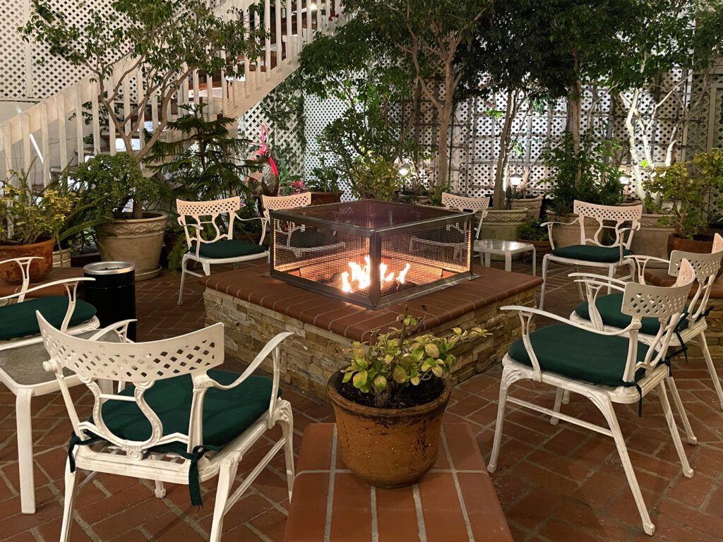 The courtyard fire pit at Catalina Courtyard Suites