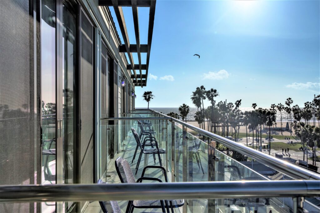 View from the private balconies at Hotel Erwin