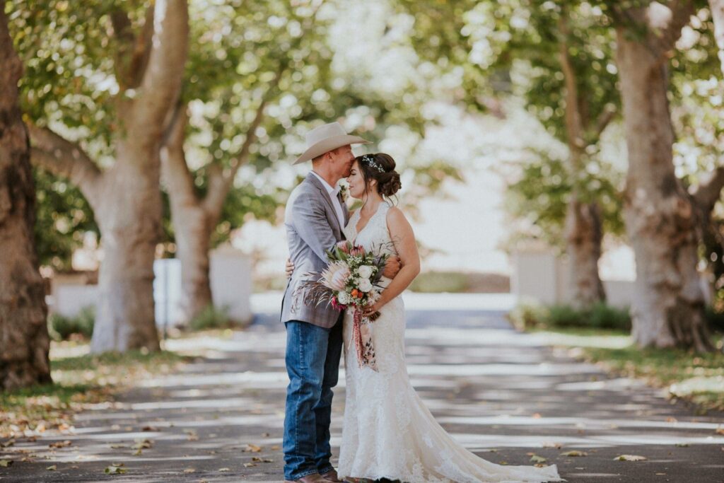 Wedding couple at Alisal Ranch