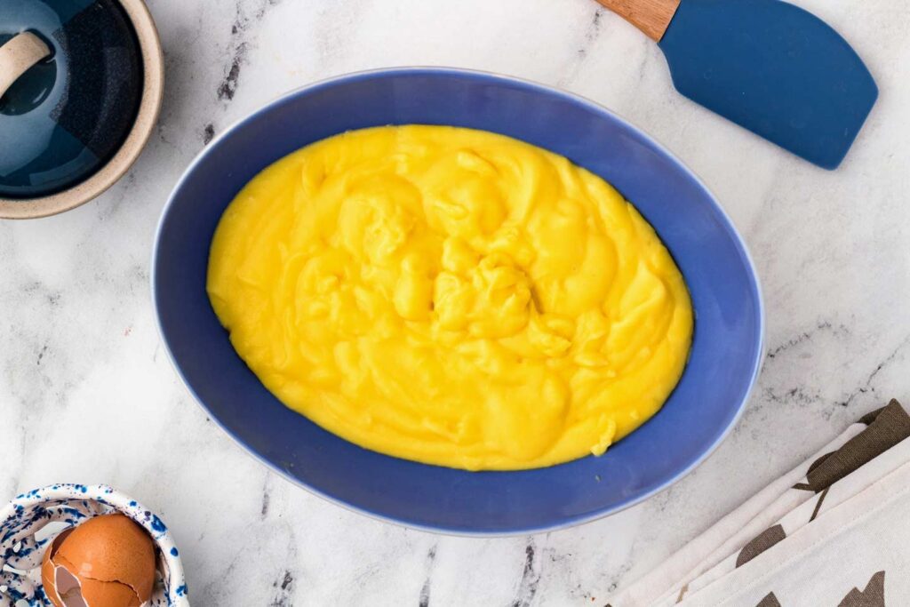 Custard in a bowl